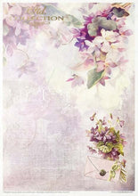 Load image into Gallery viewer, Flower Post Violet Rice Paper by ITD Collection, RP035, Pack of 11 Page 3