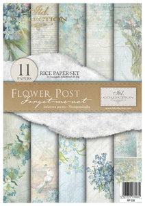 Flower Post Forget-Me-Not Rice Paper by ITD Collection, RP036, 11 Pack