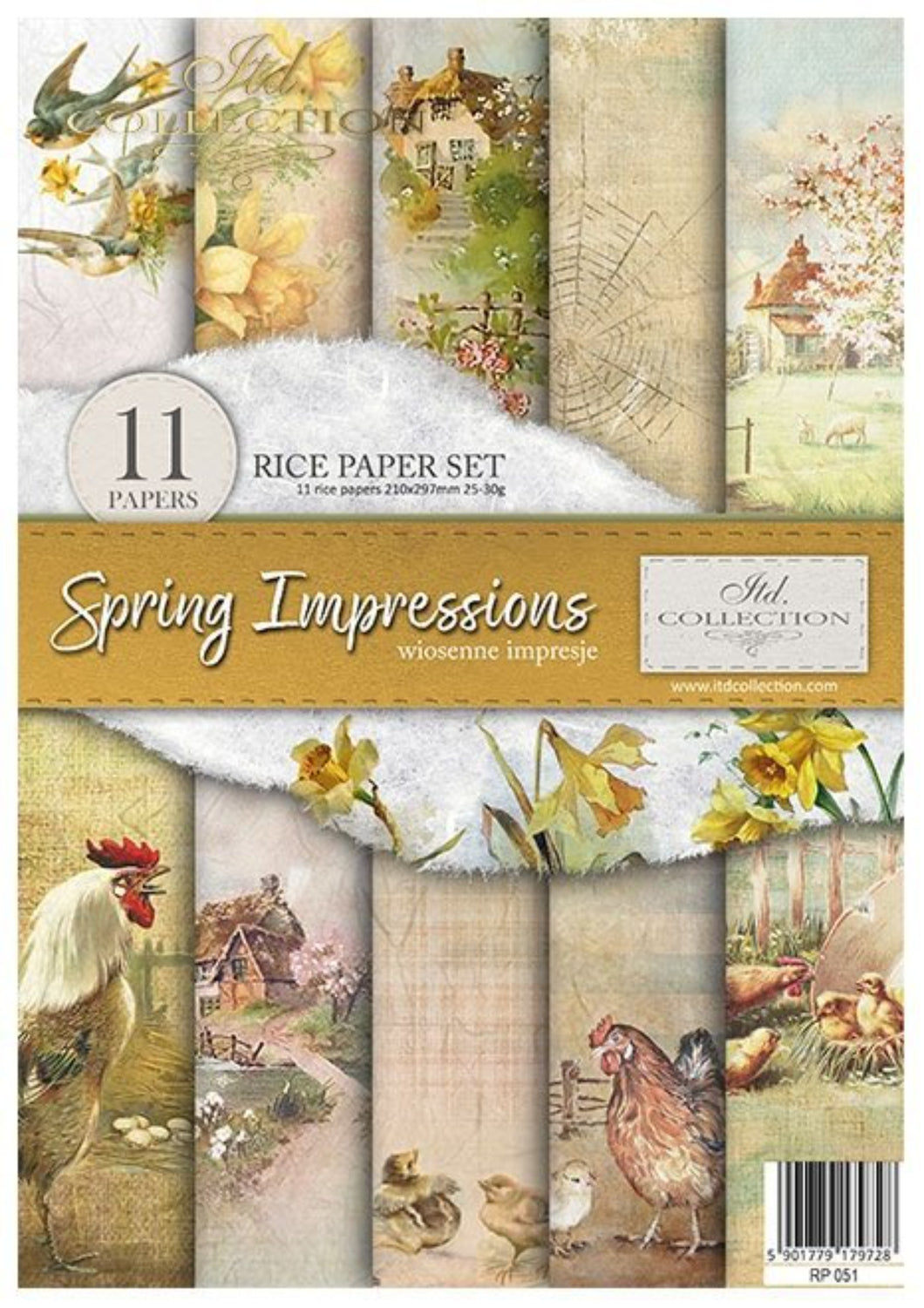 Spring Inspiration Rice Paper Set by ITD Collection, RP051, Pack of 11 Cover