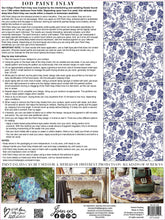 Load image into Gallery viewer, IOD Indigo Floral Paint Inlay, Iron Orchid Designs, 8 Sheets, Back Cover