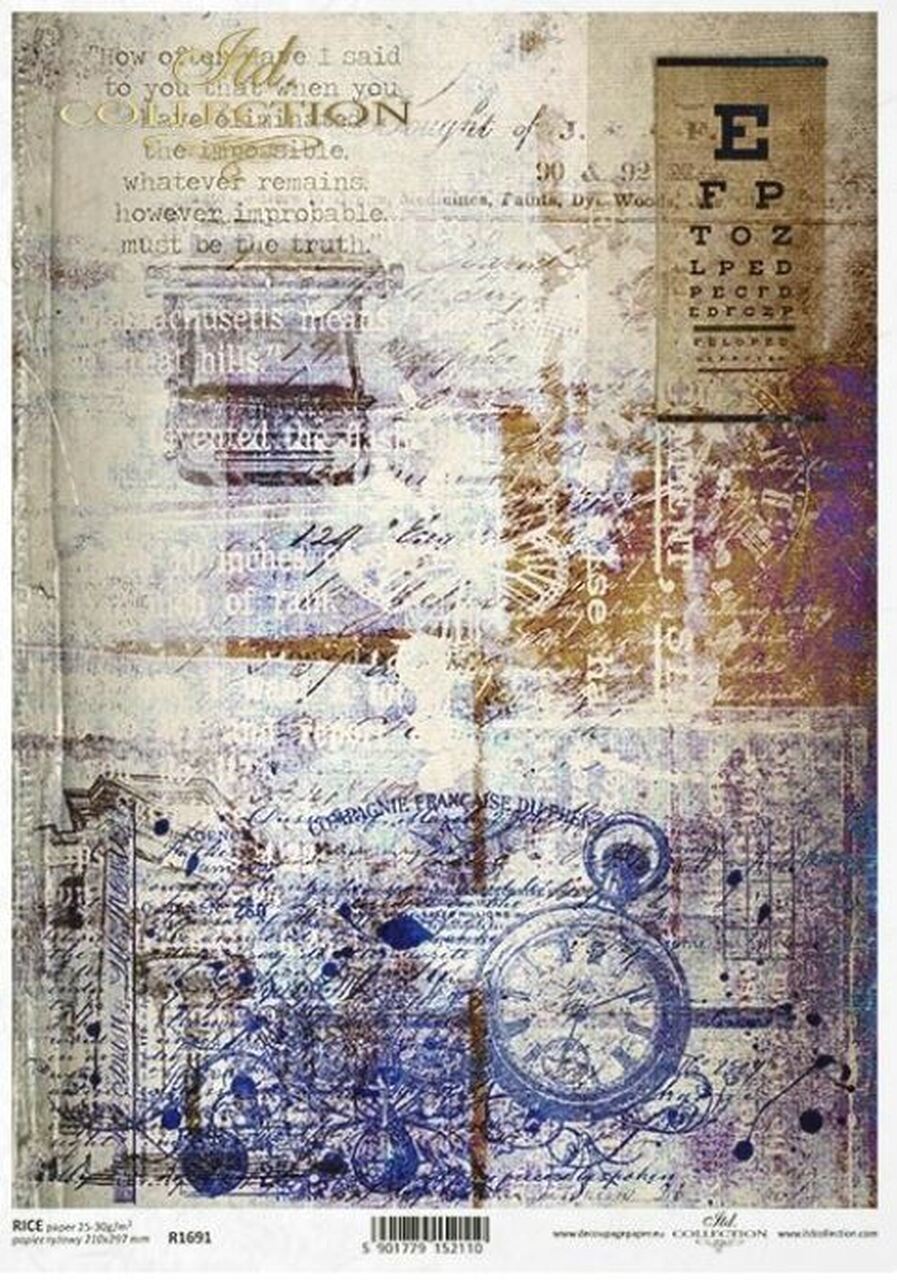 ITD Collection Rice Paper Industrial R1691, Vintage Typewriter Collage