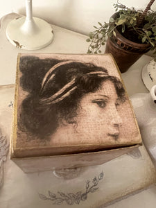 Jane Austen Inspired Gift Box by My Victorian Heart made with Decoupage Queen Lady at the Lake Rice Paper