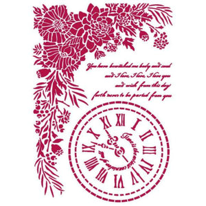 Journal Clock Romantic Stencil by Stamperia