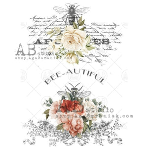 Large Rose Labels Rice Paper 0674 by ABstudio, French Bee and Roses