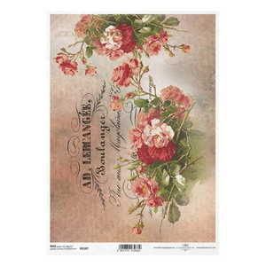 Lercangee Flowers Rice Paper by ITD Collection, R1187, A4, Roses