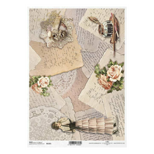 Load image into Gallery viewer, ITD Collection Rice Paper, R1321, Letters, Lace,  Vintage Lady