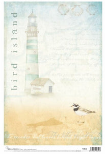 Calambour Italy Lighthouse Bird Island Rice Paper
