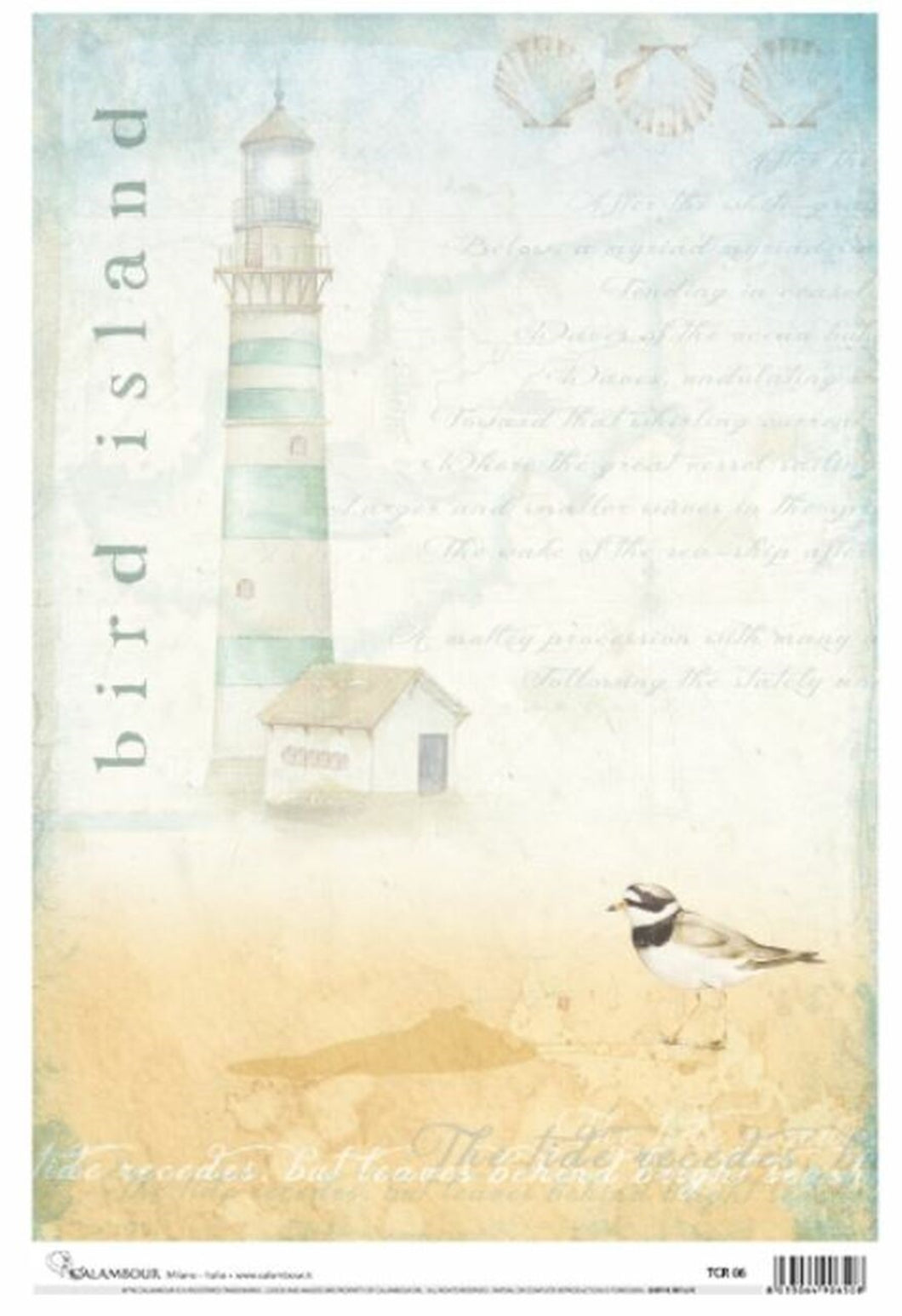 Lighthouse Bird Island Rice Paper by Calambour Italy