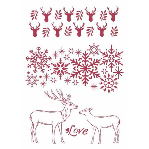 Love Winter Tales Stencil by Stamperia, 8.27 x 11.69