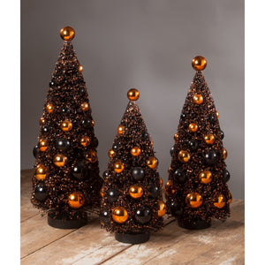 Bethany Lowe Magic Halloween Bottle Brush Trees, Set of 3