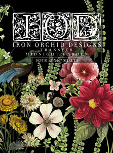 Iron Orchid Designs Midnight Garden Decor Transfer Pad, 12 x 16