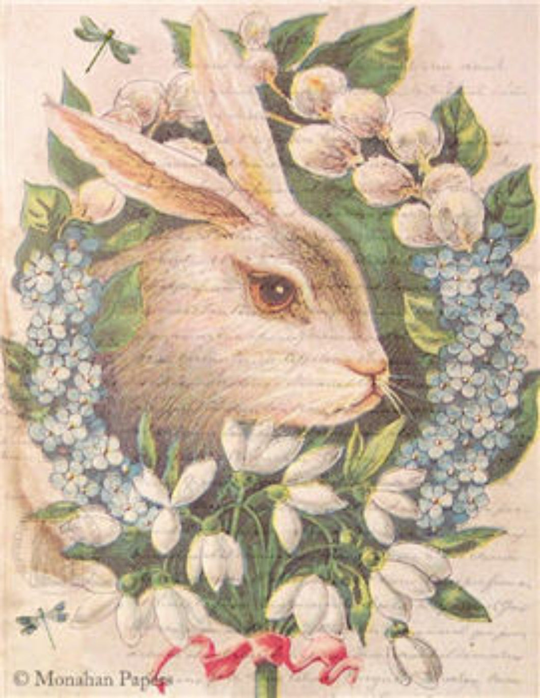 Floral Bunny Wreath by Monahan Papers, E92