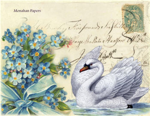 Blue Bouquet Swan by Monahan Papers, X308