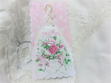 Load image into Gallery viewer, Pink roses vintage inspired Mother Hanky Gift Card
