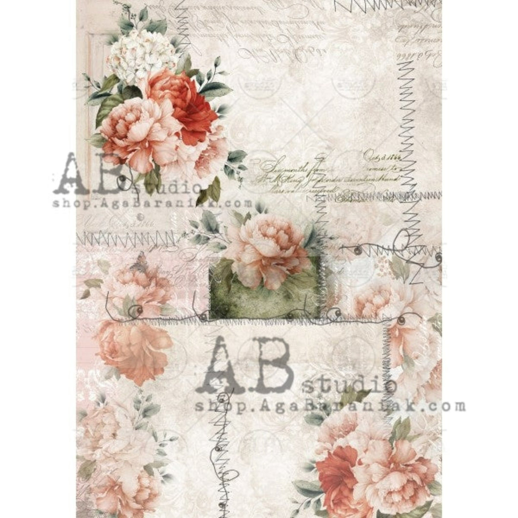 Nostalgic Roses Rice Paper 0683 by ABstudio, A4