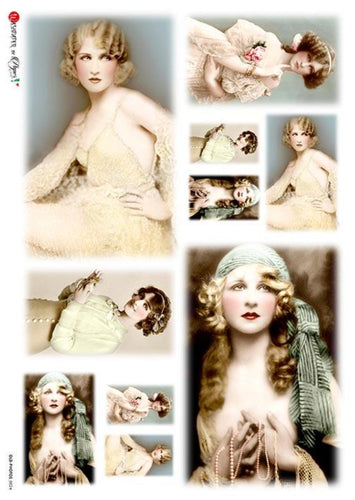 Old Photos 0024 Paper Designs Washi Decoupage Paper, Vintage 1920s Ladies
