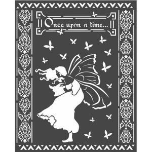 Once Upon a Time, Winter Tales Stencil by Stamperia, 7.87" x 9.84"
