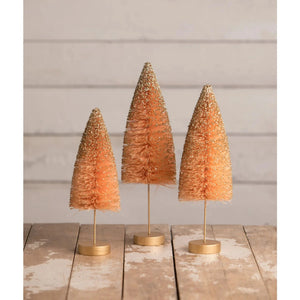 Bethany Lowe Designs One in a Melon Fall Bottle Brush Trees, set of 3