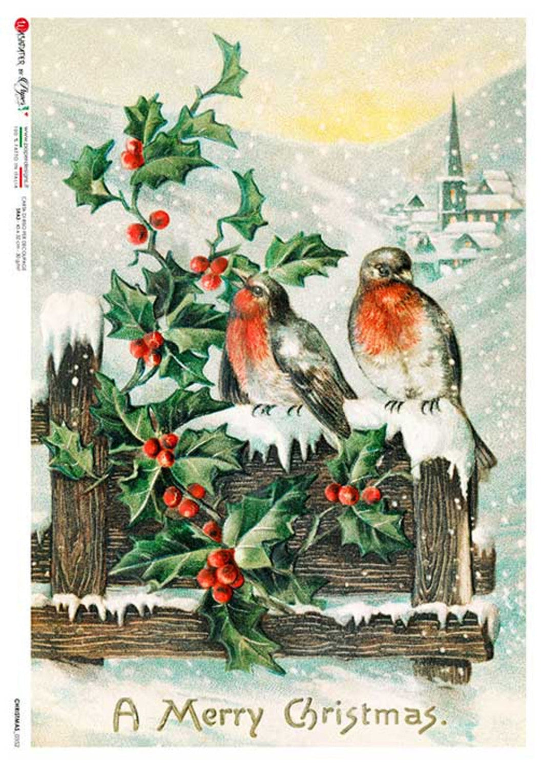 Christmas 0352 Paper Designs Washipaper, Winter Birds Scene