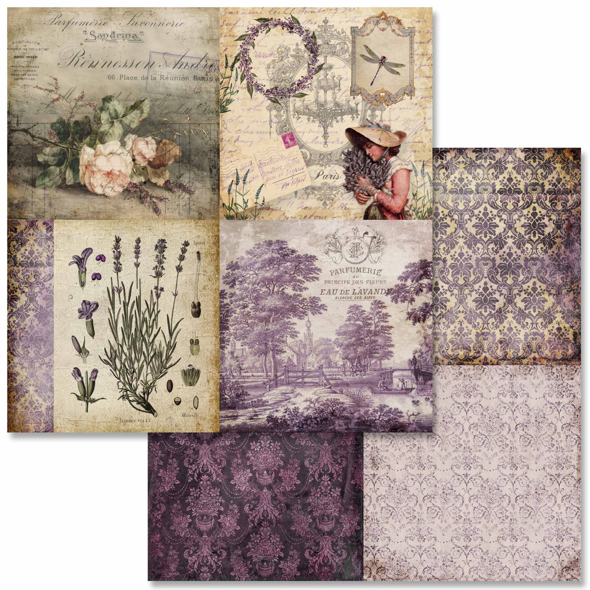 Vintage Lavender Mini Scrapbook Paper Set, Decoupage Queen, 6 x 6 – My  Victorian Heart