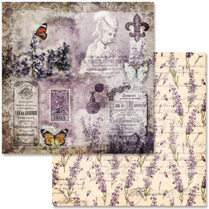 Vintage Lavender Scrapbook Paper by Decoupage Queen, p 1