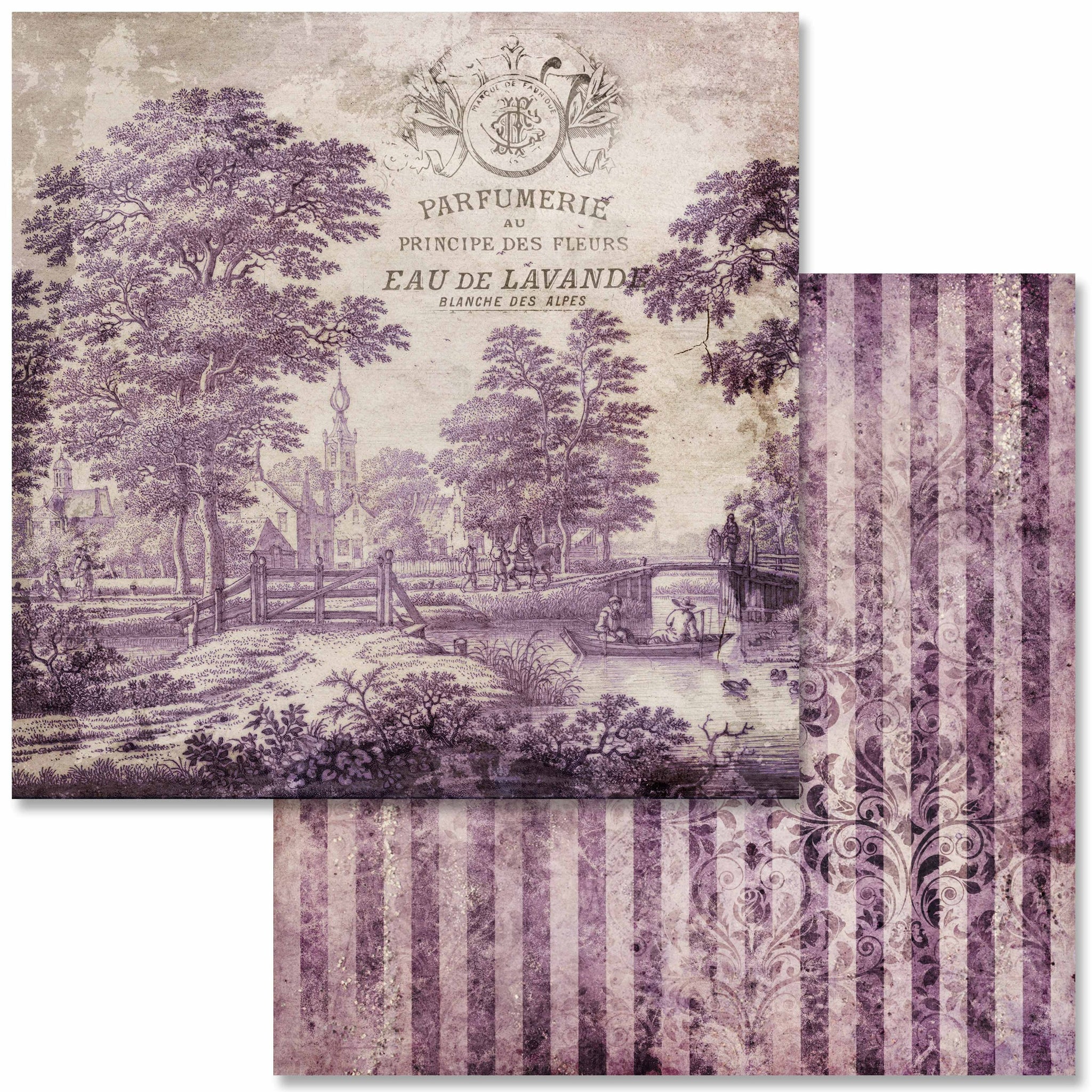 Vintage Lavender Mini Scrapbook Paper Set, Decoupage Queen, 6 x 6
