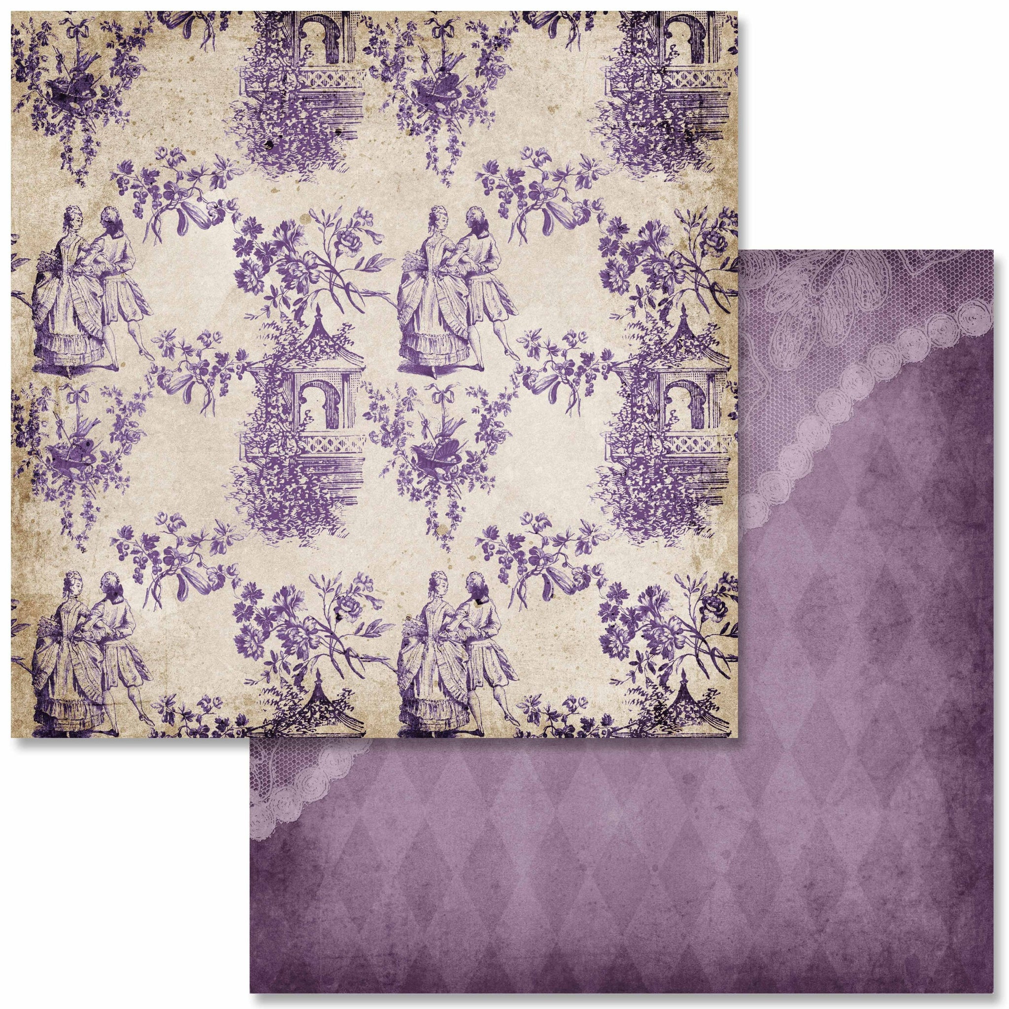 purple damask scrapbook paper