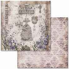 Load image into Gallery viewer, Vintage Lavender Scrapbook Paper by Decoupage Queen, p 6