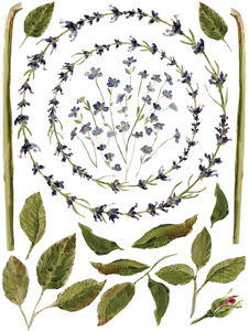 IOD Painterly Florals Decor Transfers, Lavender Buds