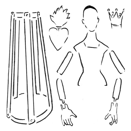 Paper Doll Stencil by Roycycled Treasures, 12