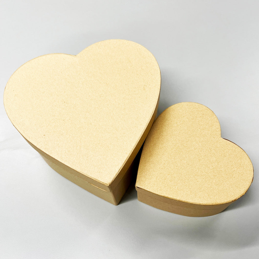 Decoupage Queen 2 Heart Shaped Paper Mache Nesting Boxes, 0007