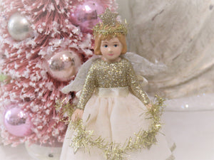 Bethany Lowe Peaceful Storybook Christmas Angel Ornament Decor with Gift Box