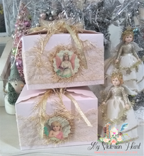 Load image into Gallery viewer, Bethany Lowe Peaceful Storybook Christmas Angel Ornament Shown with Gift Box