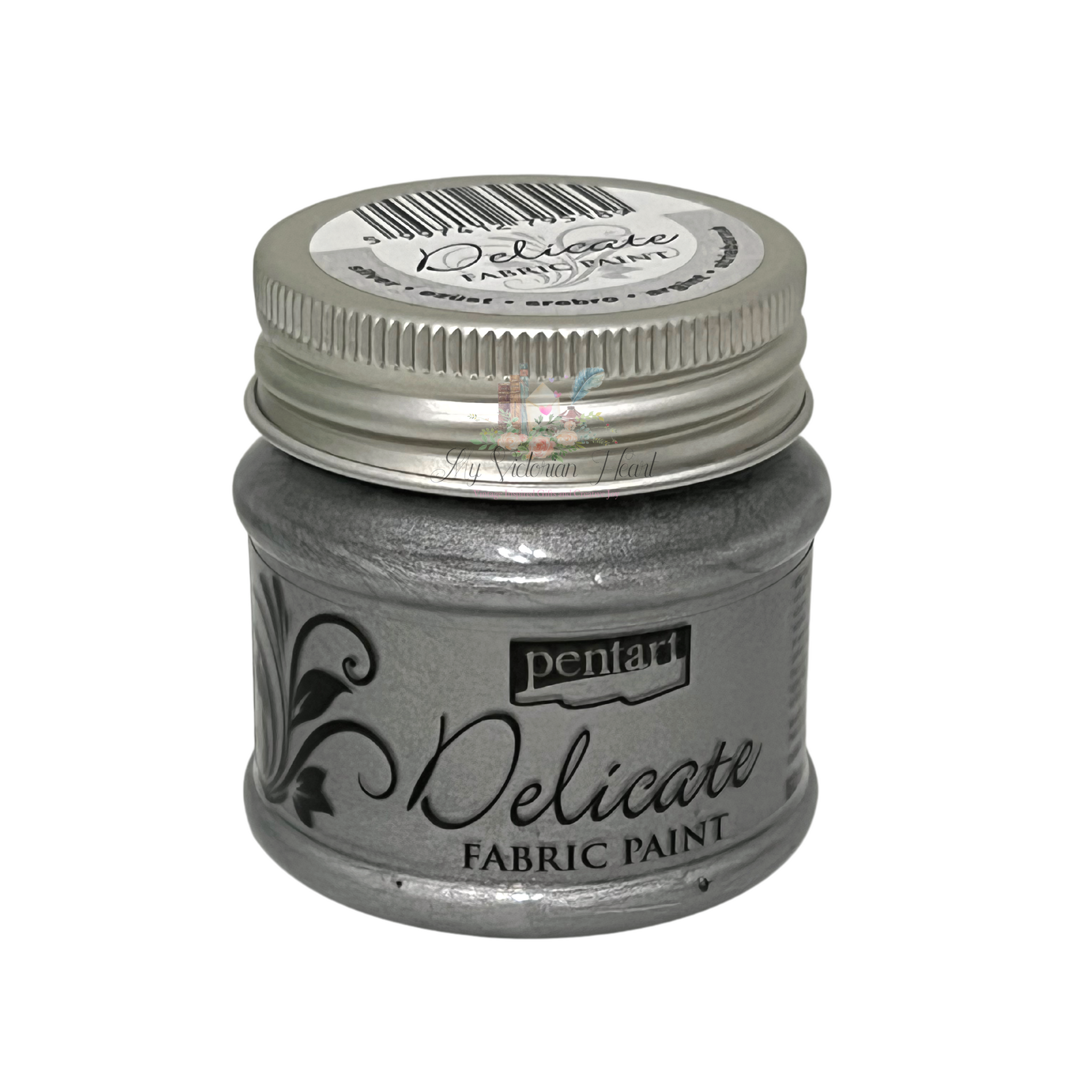 Pentart Delicate 50ml Silver Fabric & Leather Craft Paint - TH Decor