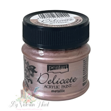 Load image into Gallery viewer, Pentart Delicate Metallic Acrylic Paint, Rose Gold