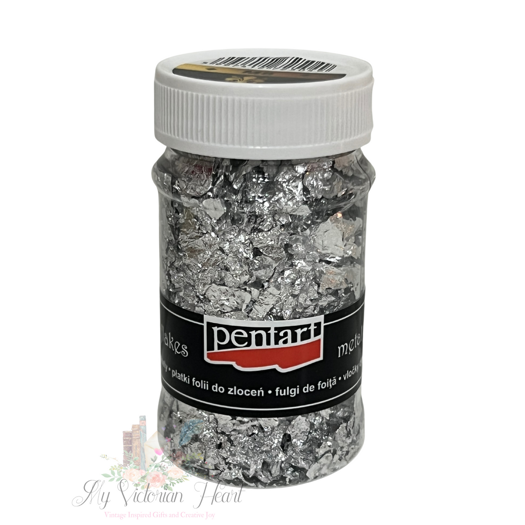 Pentart Metal Flakes, M8, Silver, 1g