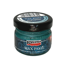 Load image into Gallery viewer, Pentart Wax Paste Metallic, Turquoise, 20 mL