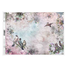 Load image into Gallery viewer, Pink and Lavender Birds Rice Paper by ITD Collection, R1387, A4