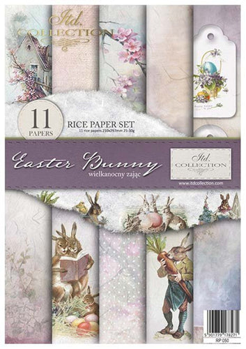 Easter Bunny Rice Paper Set by ITD Collection, RP050, Pack of 11 Cover