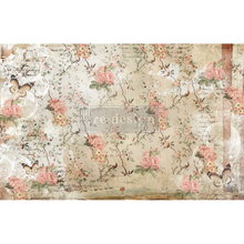 Load image into Gallery viewer, Redesign with Prima Botanical Imprint Decoupage Tissue Paper, Pink Roses, Sage, Butterflies
