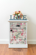 Load image into Gallery viewer, Redesign Prima Side Table in Floral Wallpaper Decoupage Decor Tissue Paper