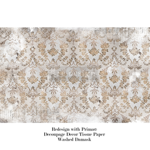 Redesign Prima Washed Damask Decoupage Decor Tissue Paper