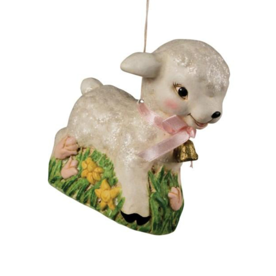 Bethany Lowe Designs Retro Lamb Ornament, Vintage Inspired Spring Easter Decor