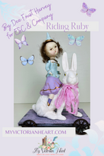 Load image into Gallery viewer, Riding Ruby with Bunny on Wagon by Dee Foust Harvey for ESC and Company