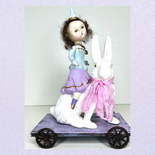 Load image into Gallery viewer, Riding Ruby with Bunny Wagon Spring Easter Decor by Dee Foust Harvey for ESC and Company