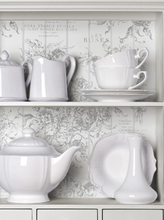 Load image into Gallery viewer, Iron Orchid Designs Rose Toile Decor Stamps on Shelves Hutch Photo