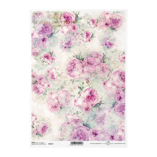 Rose Bouquets Rice Paper by ITD Collection, R1673, A4, Pink 