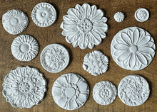 Load image into Gallery viewer, IOD Rosettes Mould View of Clay Castings, Iron Orchid Designs