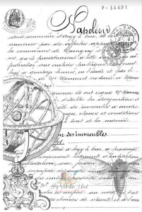 Roycycled Treasures Decoupage Paper, Script, Antique French Script