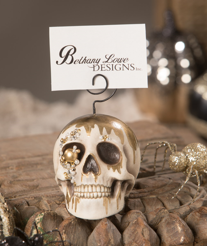 Bethany Lowe Skull Place Card Holder and Ornament